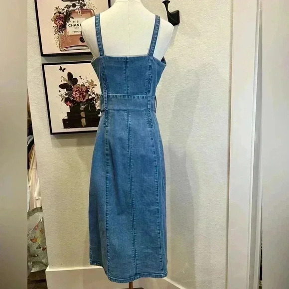 Finders Keepers Coco Belted Denim Jean Dress dress midi Blue Size 6(M) - Picture 5 of 10